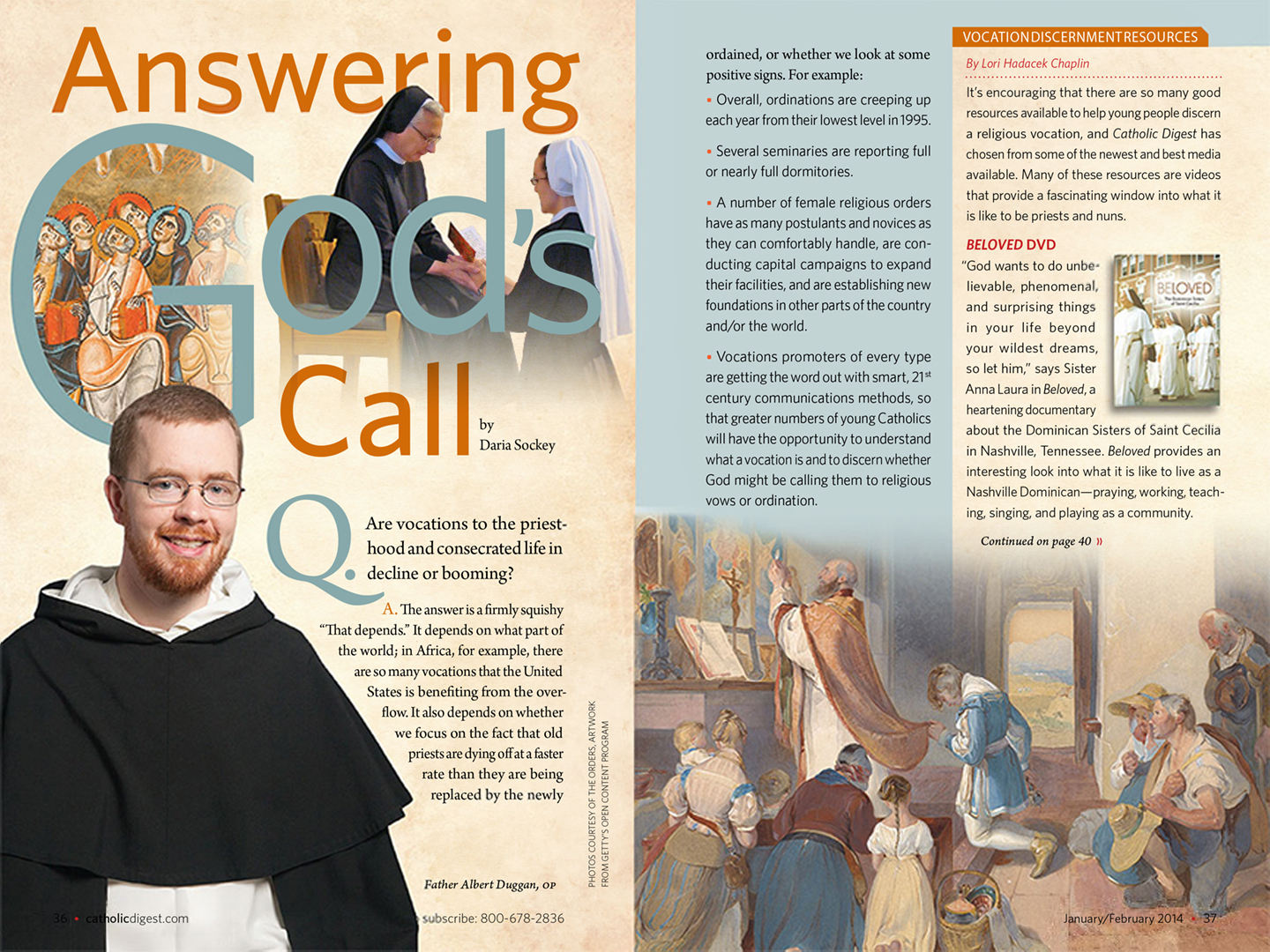 Spread from Catholic Digest Jan/Feb 2014