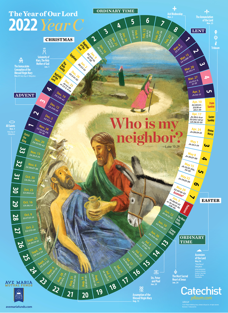 Design and Illustration for a liturgical Calendar published by Pflaum Publishing Group