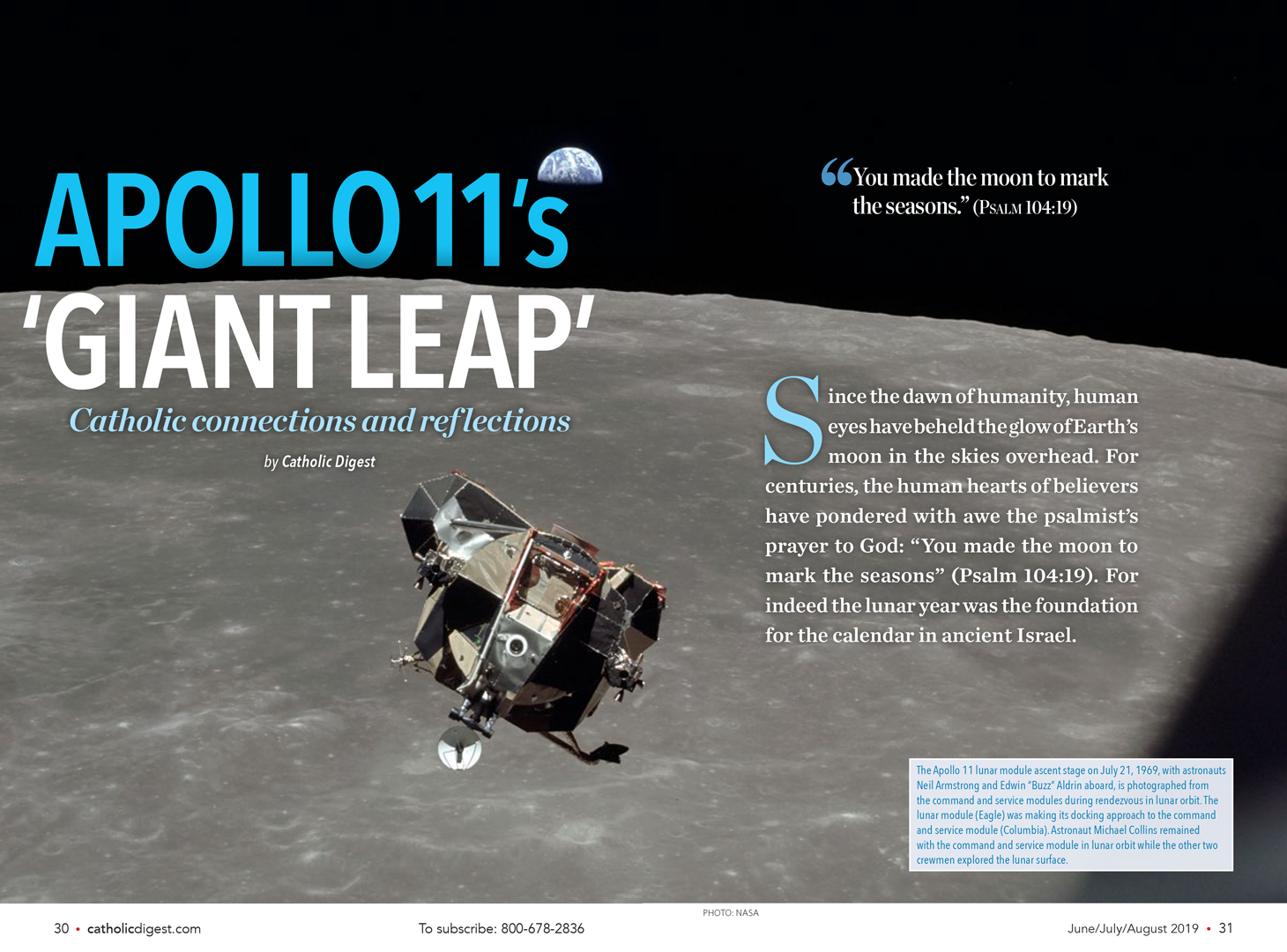 Spread from Catholic Digest June/July/August 2019