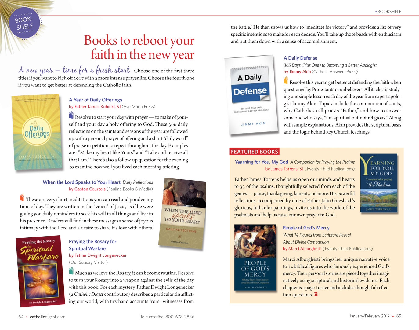 Design for January/February 2017 issue of Catholic Digest