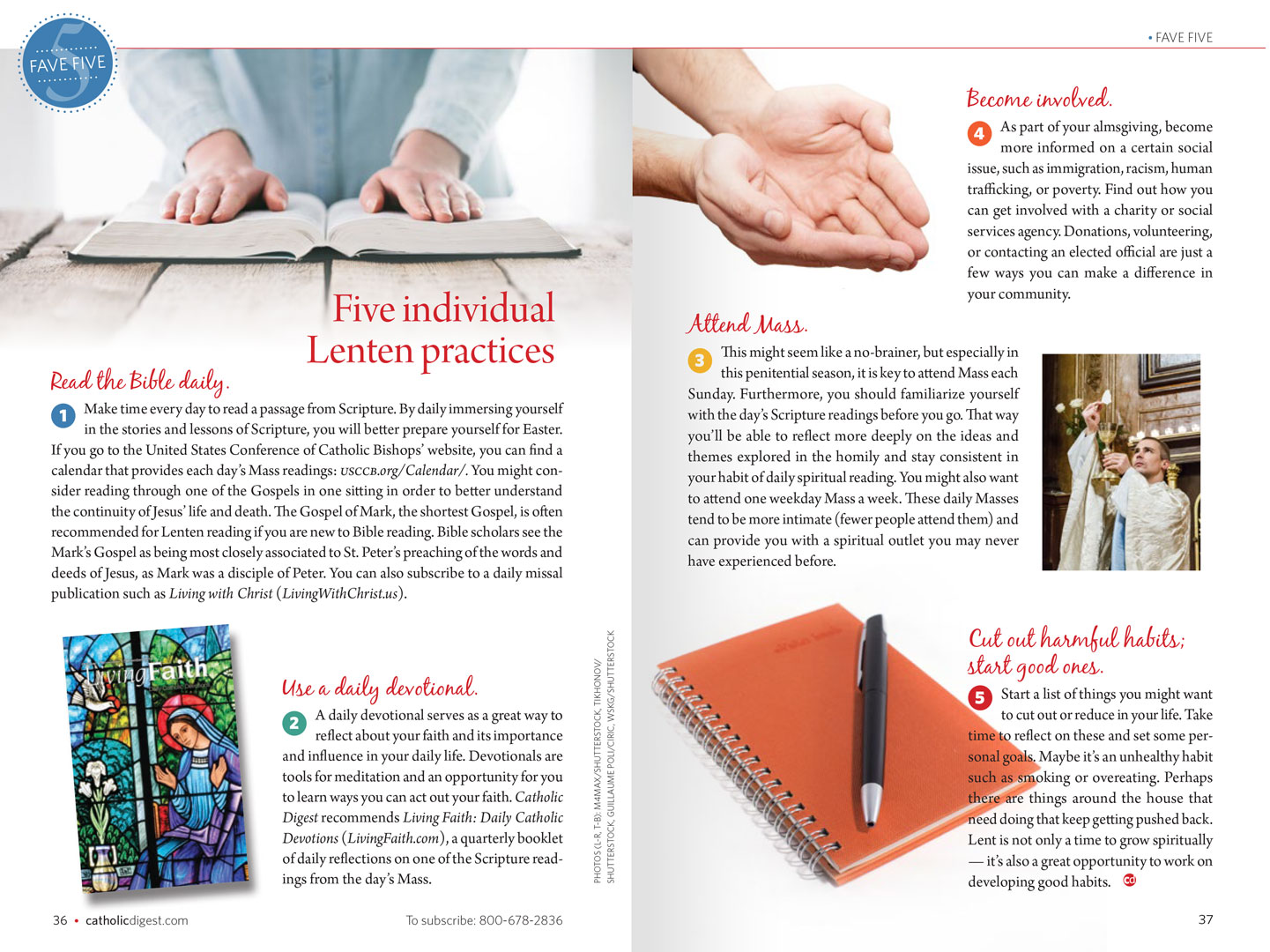 Design for the March 2017 issue of Catholic Digest