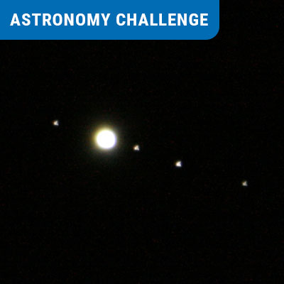 Jupiter and its four brigtest moons