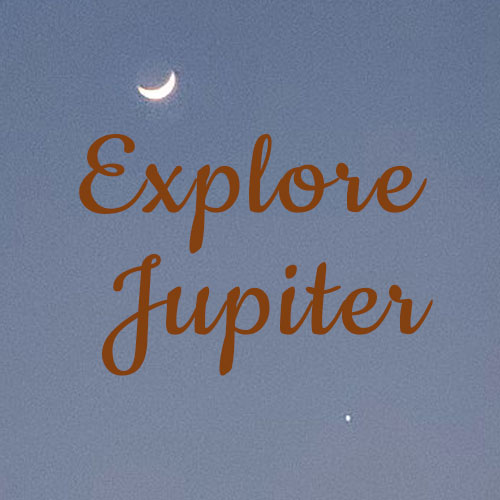 The crescent moon near Jupiter