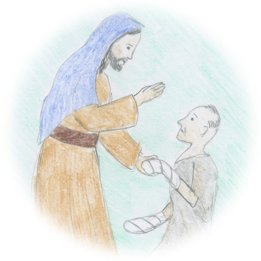Jesus healing a leper